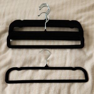 Black Velvet Pant Hangers - Set Of 10